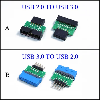 YuXi Važiuoklės Priekiniai USB2.0 9pin moteris USB3.0 19 pin 20Pin male adapter USB 3.0 19pin /20Pin USB 2.0 9PIN konverteris adapteris