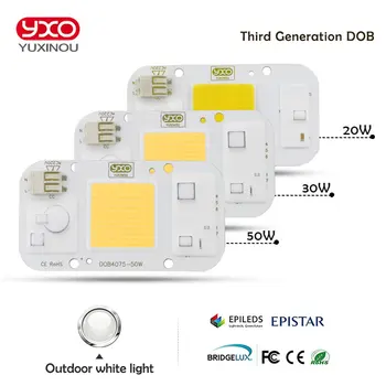 YXO YUXINOU gimimo data LED, COB (Chip 50W 40W 30W 20W 10W AC 220V nereikia vairuotojo Smart IC lemputės, lempos, 