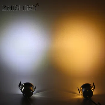 ZMISHIBO 1.5 W Mini LED Šviestuvai Juodas/Baltas/Sidabrinis/Auksinis 27mm Pjovimo Skylę 100V-240V Lubų Nišoje Kabineto Vietoje Lempos