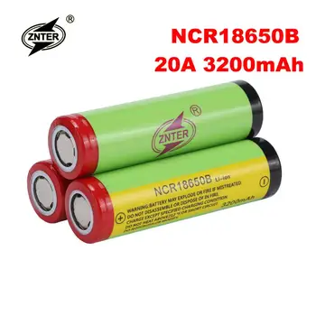 Znter Originalus 18650 3200mAh, 3,7 V Ličio NCR18650 Įkrovimo Baterija (akumuliatorius NCR18650B Li-ion Baterijos Žibintuvėlis