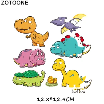 ZOTOONE Mielas Gyvūnų Nustatyti Pleistras Dinozaurų Drugelis Geležies perdavimo Drabužių T-shirt 