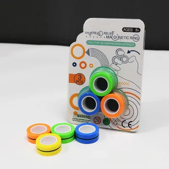 Įtempių Magnetinius Žiedus, Fidget, Žaislų, Nerimas Anti-Stresas Roller Piršto Žaislai Suaugusių Vaikų Pirštu Suktuko Magic Žiedai