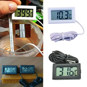 Įterptųjų Elektroninis Skaitmeninis Termometras mini skaitmeninis LCD Temperatūros Matuoklis su 1m Zondas kabelis temperatūros Jutiklis Testeris