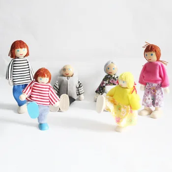Šeimos modelis, žaislai, mediniai žaisti namus, lėlės, dėlionės, žaislai vaikų ir tėvų kūdikis sąnarių Šeimos lėlės vaikų žaislas dovanos