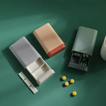 Šešių ląstelių Savaitės Tabletes Atveju Medicina Tablet Balionėlis Organizatorius Tablečių Dėžutė Skaldymo Tablečių Laikymo Organizatorius Konteinerių Saugojimo Dėžutė