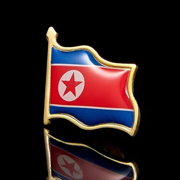 Šiaurės Korėja Atlapas Pin Ženklelį Su White Star 0.75