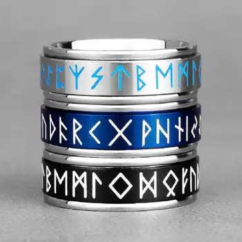 Šiaurės Vikingų Rune Nugara Šviesos Nerūdijančio Plieno Mens Žiedai Paprasta Retro Vyrų Draugu Papuošalų Kūrybos Dovana, Didmeninė
