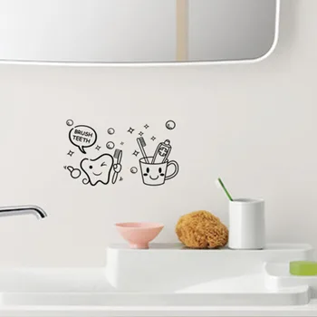 šiuolaikinės puikus sąnaudų kainų Šepetėliu Dantų mielas namų dekoro sienų lipdukai vaikams vonios kambarys vandentiekis skalbimo kambarys vandeniui jam prilygintą išsilavinimą meno