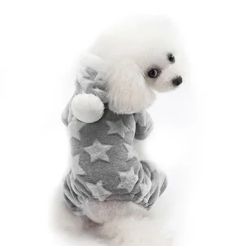 Šunelis Pižama Jumpsuit Vilnos Žiemą Šiltas Šuo Hoodies Drabužius Star 