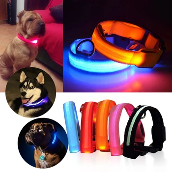 Šuo naminių Gyvūnėlių Apykaklės Mirksi USB Įkraunama LED Saugos lemputės Led naminių Gyvūnėlių Apykaklės Nailono Pet Dirželis ant Kaklo Diržas Mažas, Didelis Šuo