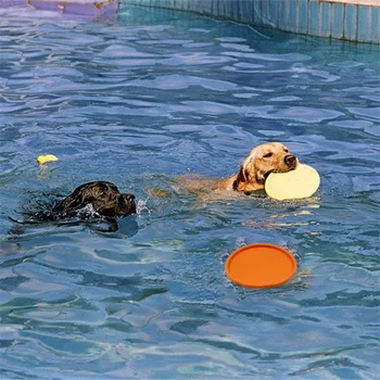 Šuo Plaukioja Disko Minkšta Lanksti Guma Įdomus Plūduriuojantis Sulankstomas Skraidančiojo Disko Šuo skraidančia Lėkšte Žaislas Interaktyvių žaidimų Naudotis HB