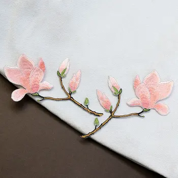 Šviežių Magnolia Gėlių Mažas Filialas Lapų Audinio Apdaila 
