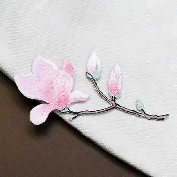 Šviežių Magnolia Gėlių Mažas Filialas Lapų Audinio Apdaila 
