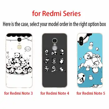 Šypsena mielas Panda Bear Mados Minkštos TPU Case Cover Už Coque Xiaomi Redmi 9a 8a 7a 6a 5a Pastaba 9 8 7 6 5 Pro 8t y3