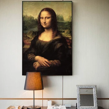 Šypsena Mona Lisa Portretas, Drobė Meno, Tapybos Reprodukcijas Klasikinio Da Vinci Garsaus Meno Spaudinius Kambarį Cuadros Dekoras