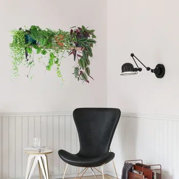 Žalia lapinių augalų puodą sienos lipdukas, gyvenamasis kambarys sofos fone apdailos freskos miegamasis lipdukai namų dekoro lipdukai PVC tapetai