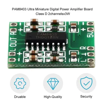 Žalia PAM8403 Super Mini Skaitmeninis Stiprintuvas Valdybos 2 * 3W D Klasės Skaitmeninis 2.5 V 5V Galios Stiprintuvo Valdybos efektyviam karšto naujas