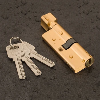 Žalvario 6 Pin Cilindrų Durų Užrakto Cilindras 70mm Home Security Anti-Theft AB Durų Užraktas Su 3 Raktais Interjeras, Miegamojo Užrakto Cilindras