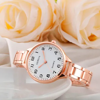 Ženevos Prabangos Prekės ženklo Moterų Laikrodžiai Krištolo, Nerūdijančio Plieno Kvarcinis Analoginis Riešo Laikrodžių Mados Suknelė Vyrų Aukso Žiūrėti Didmeniniams