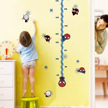 Žmogus-voras aukštis priemonė augimo diagrama vaikų, kūdikių, vaikų darželio miegamojo sienų lipdukai dekoratyviniai namų dekoro decal žmogus-voras freskos