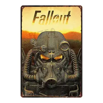 【YZFQ】Fallout Žaidimų Ženklai Metalo Plokštė Siaubo Plakatas Sienos Baras Namų Kino Meno Parduotuvė Dekoro Cuadros DU-7839B